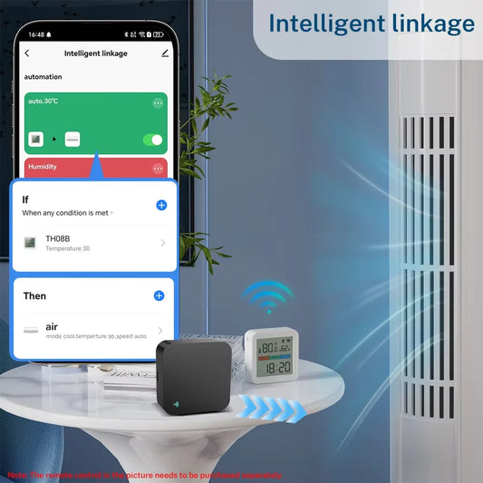Tuya WiFi Sensor de temperatura y humedad para domótica, higrómetro, termómetro, control de vida inteligente para hogares inteligentes, compatible con Alexa.